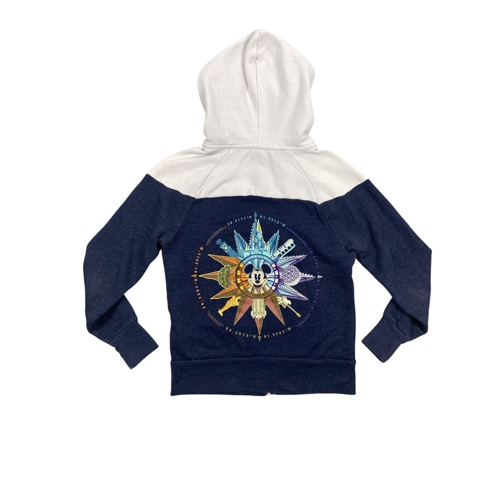 Kids Disney Parks Mickey Mouse Compass Zip Up Hoodie Walt Disney World XS